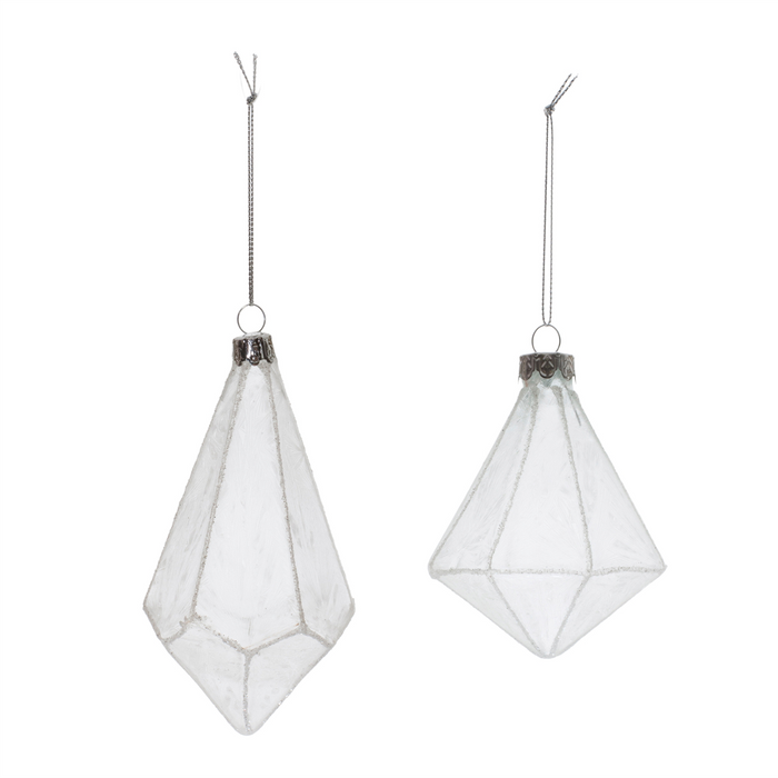 Frosted Glass Drop Ornament (Set of 6)