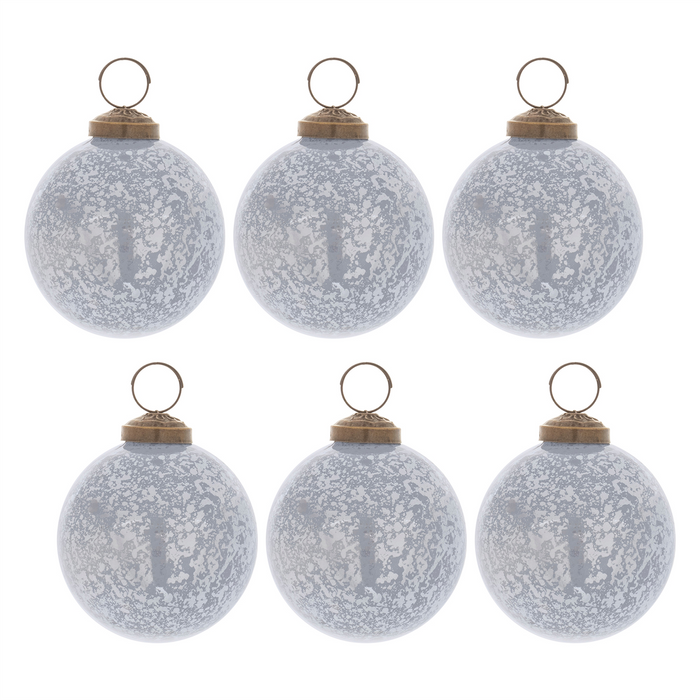 Slate Blue Soda Lime Glass Ball Ornament (Set of 6)
