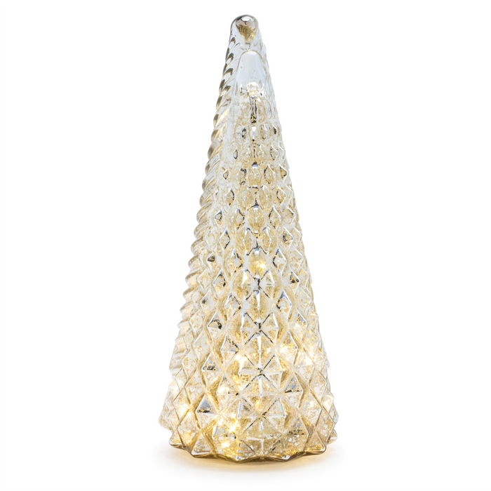 LED Textured Mercury Glass Tree (Set of 3)