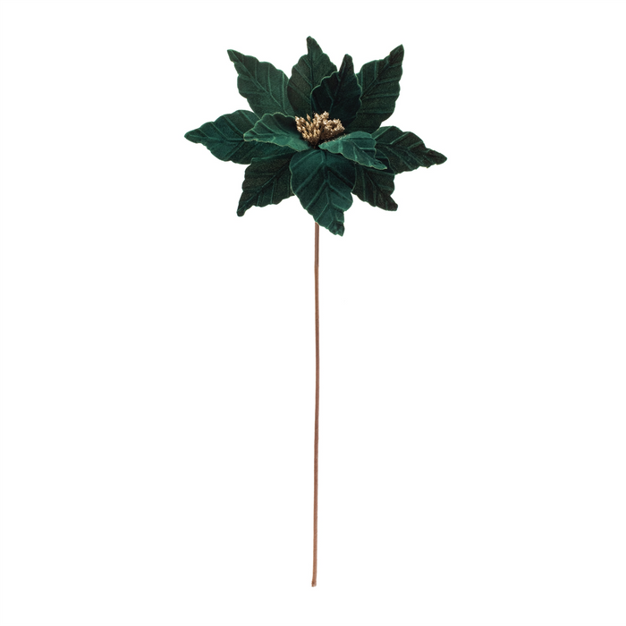 Forest Green Poinsettia Stem (Set of 6)