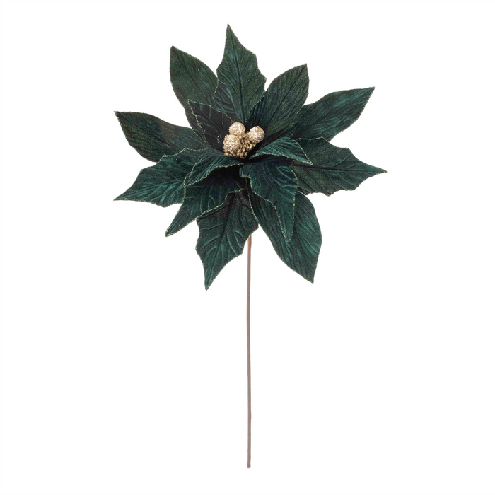 Forest Green Poinsettia Stem (Set of 2)