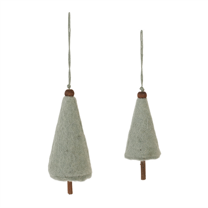 Felt Wool Pine Tree Ornament (Set of 8)
