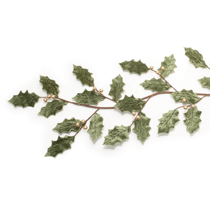 Glittered Holly Leaf Garland (Set of 2)