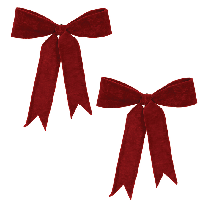 Red Wired Holiday Bow (Set of 2)