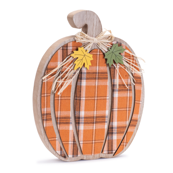 Harvest Plaid Pumpkin Decor (Set of 2)