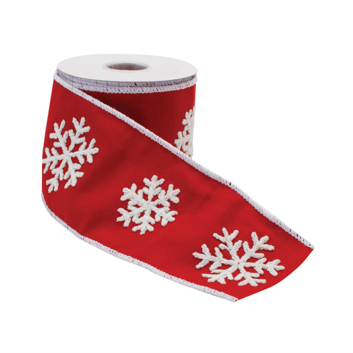 Holiday Snowflake Ribbon 4" x 5 Yds.