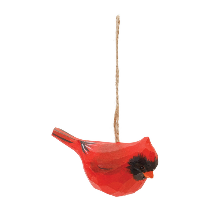Wooden Cardinal Ornaments – Set of 4