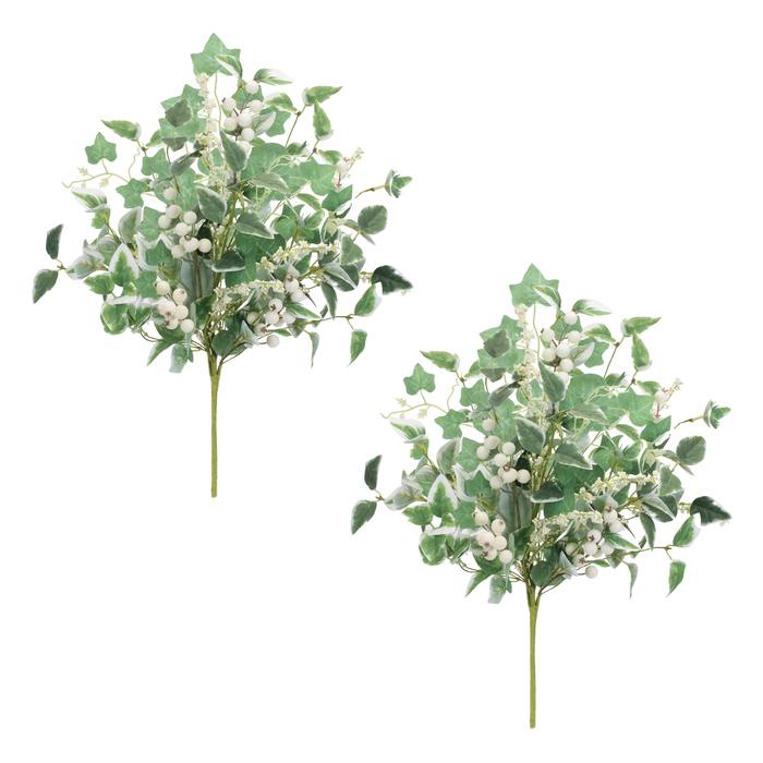 Mixed Foliage and Berry Bush (Set of 2) 20”H Polyester