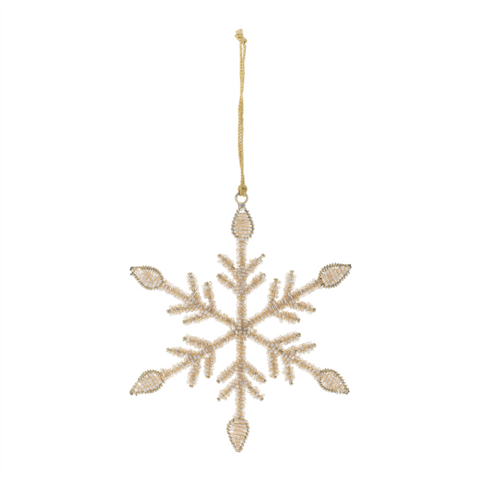 Snowflake Ornament (Set of 12) 6”H Iron/Glass Beads