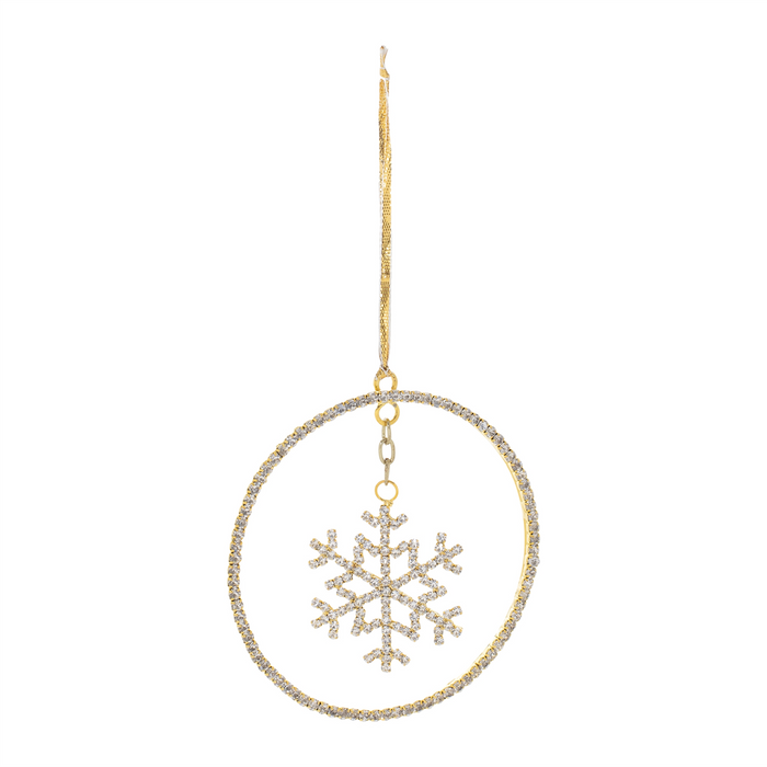 Jeweled Metal Hanging Snowflake Ornament (Set of 12)