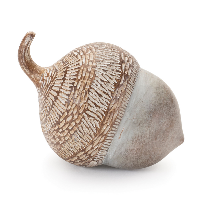 White Washed Etched Acorn (Set of 6)