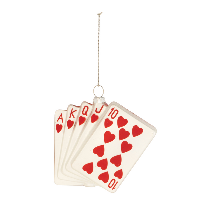Playing Card Ornament (Set of 12) 3.25"H Glass