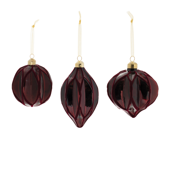 Velvet Glass Ornament (Set of 6)