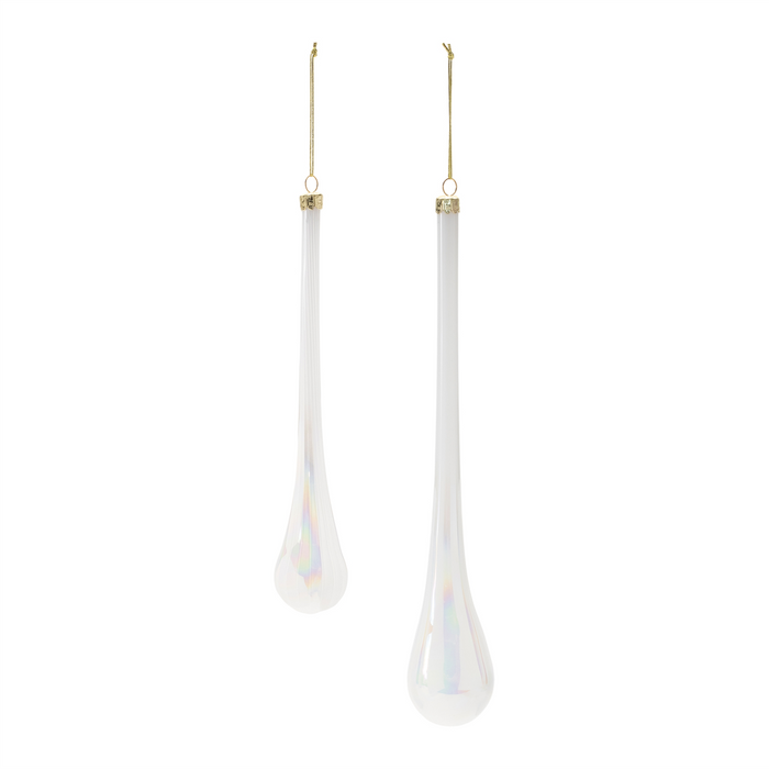 Iridescent Glass Drop Ornament (Set of 6)