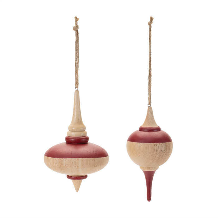 Oak Wood Top Ornament (Set of 12)