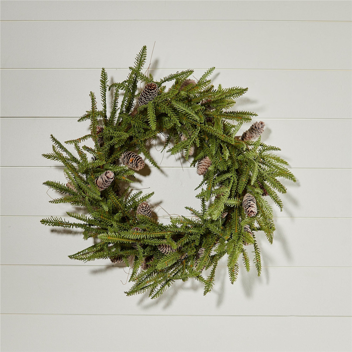 Pine and Pinecone Wreath 24"D