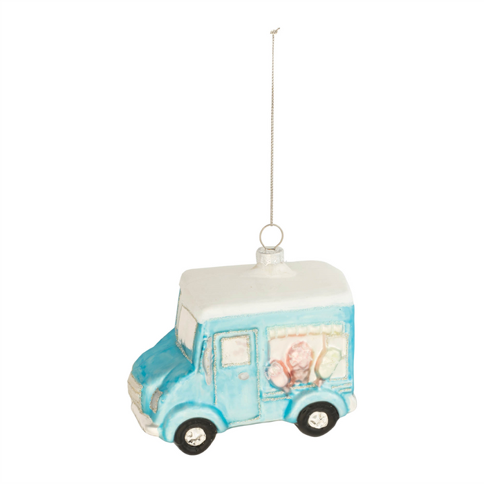 Glass Ice Cream Truck Ornament (Set of 12)
