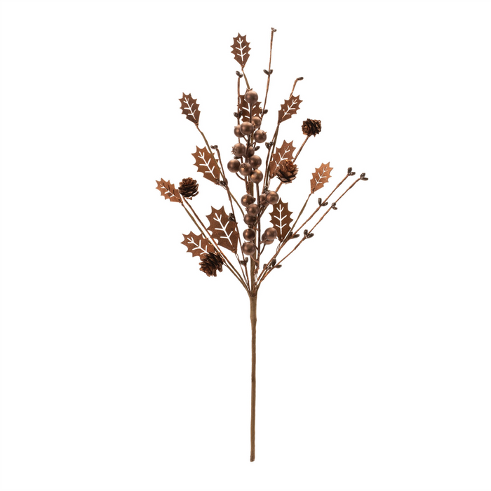 Mixed Holly Berry Pinecone Spray (Set of 6)