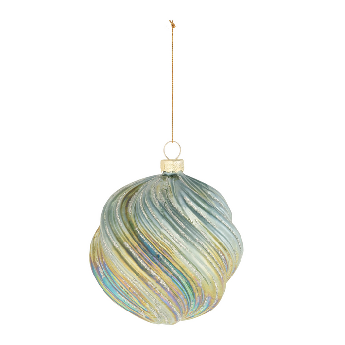 Green Iridescent Ball Ornaments (Set of 6)
