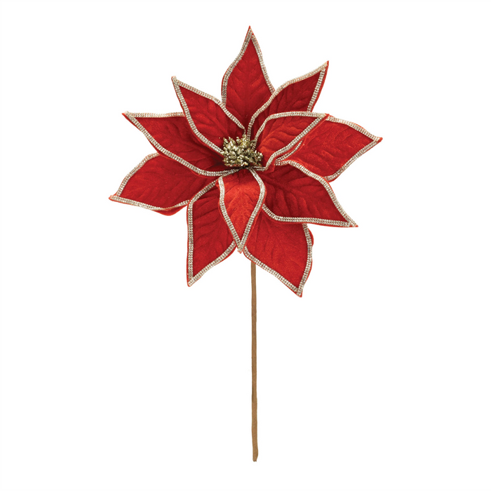 Jeweled Pointsettia Flower Stem (Set of 2)