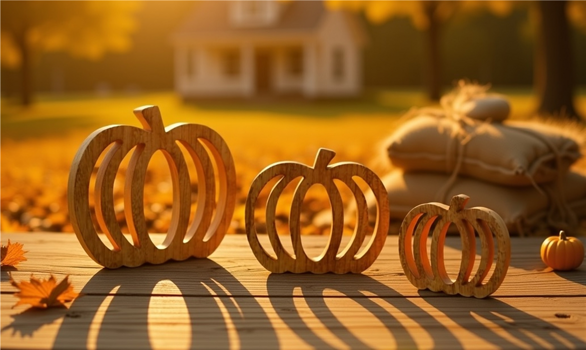 Wood Pumpkin Cut-Out (Set of 6)