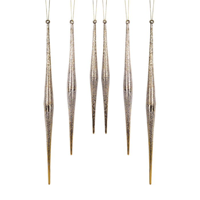 Gold and Silver Ombre Drop Ornament (Set of 6)