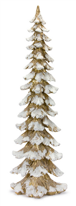 Gold Flocked Pine Tree 34.5"H