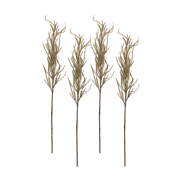Flocked Pampas Spray (Set of 4) 31”H Plastic