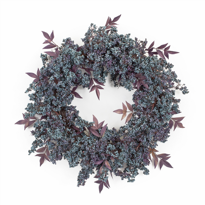 Mini Berry and Leaf Wreath 20"D Foam/Vine