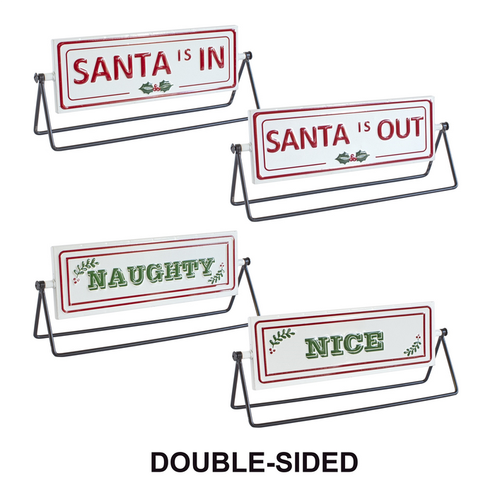Reversible Christmas Sentiment Metal Table Sign (Set of 2)