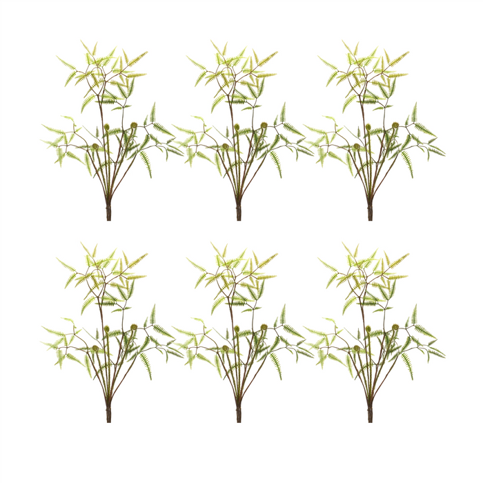 Mini Fern Bush (Set of 6) 19”H Plastic