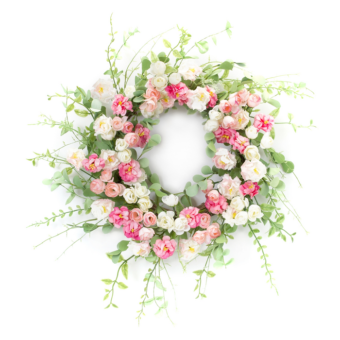 Mixed Floral Wreath 23”D EVA/Paper