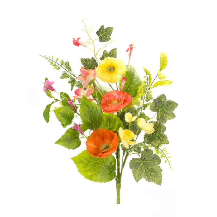 Poppy Spray (Set of 6) 19”H Polyester