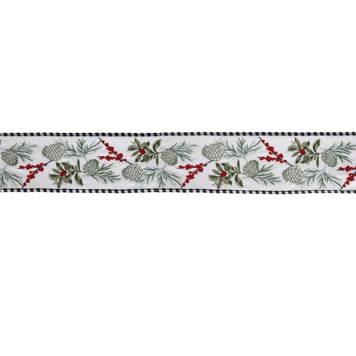 Pine Berry Ribbon 4" x 5 yds.