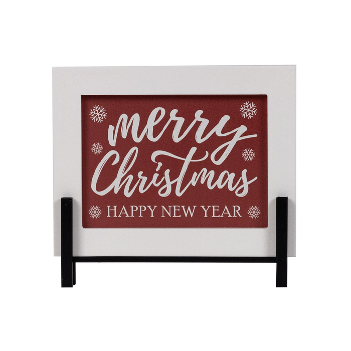 Merry Christmas/Happy New Year Sign 8.5"L