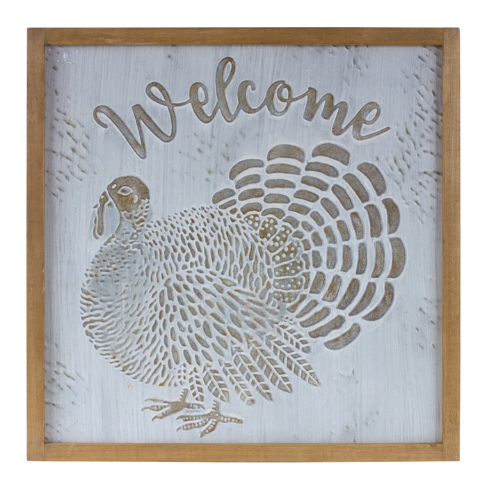 Metal Welcome Turkey Sign 20"SQ