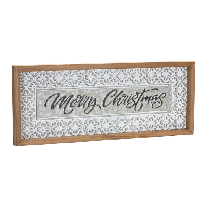 Ornate Metal Merry Christmas Sign (Set of 2)