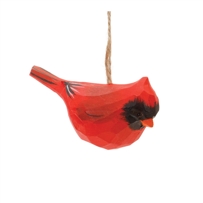 Wooden Cardinal Ornaments – Set of 4