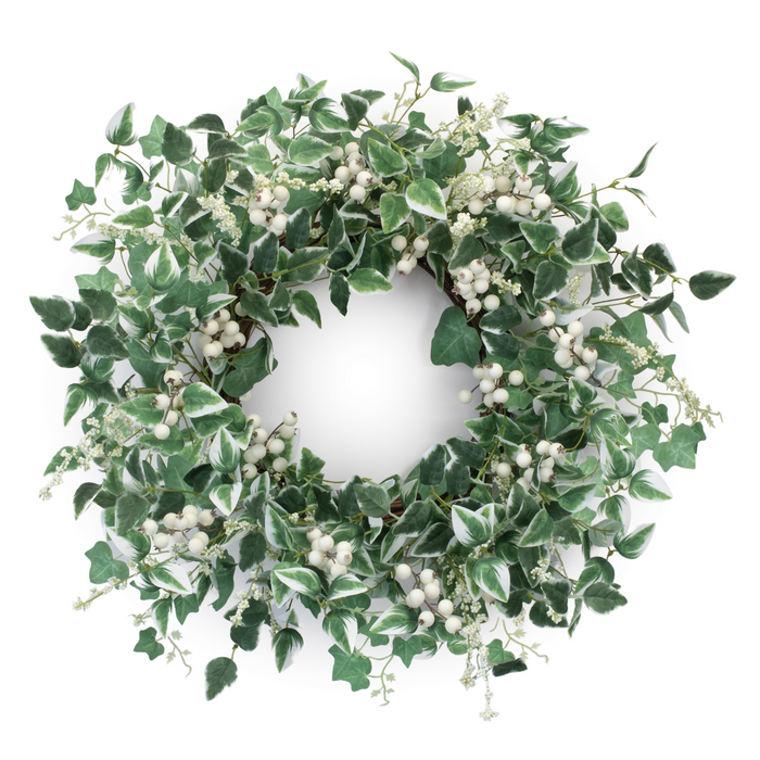 Mixed Foliage and Berry Wreath 23”D Polyester/Twig