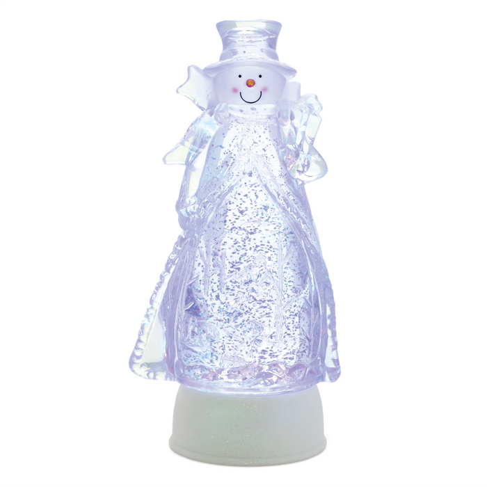 LED Snowman Snow Globe 10"H