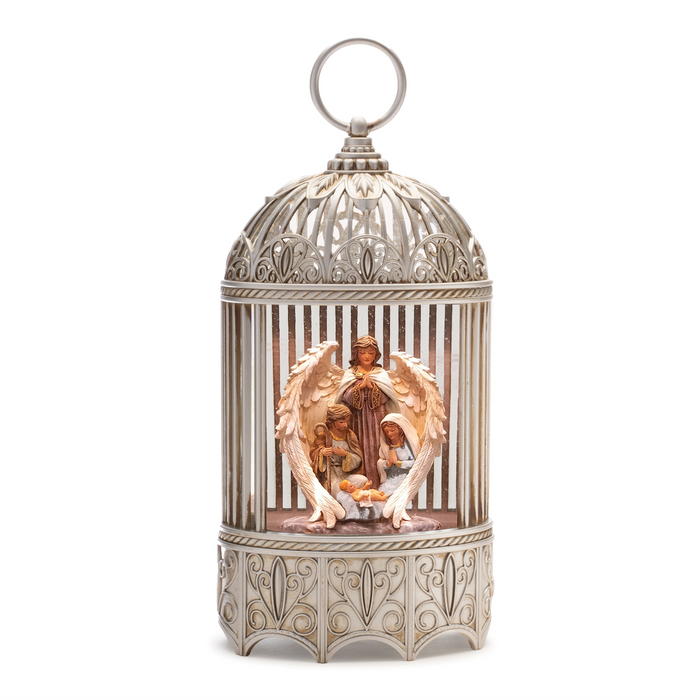 LED Snow Globe w/Holy Family and Angel 11”H Plastic 3 AA Batteries Not Included/USB Cord Included 6