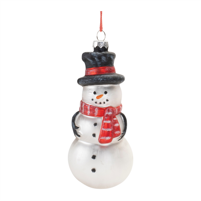 Frosted Glass Snowman Ornament (Set of 6)