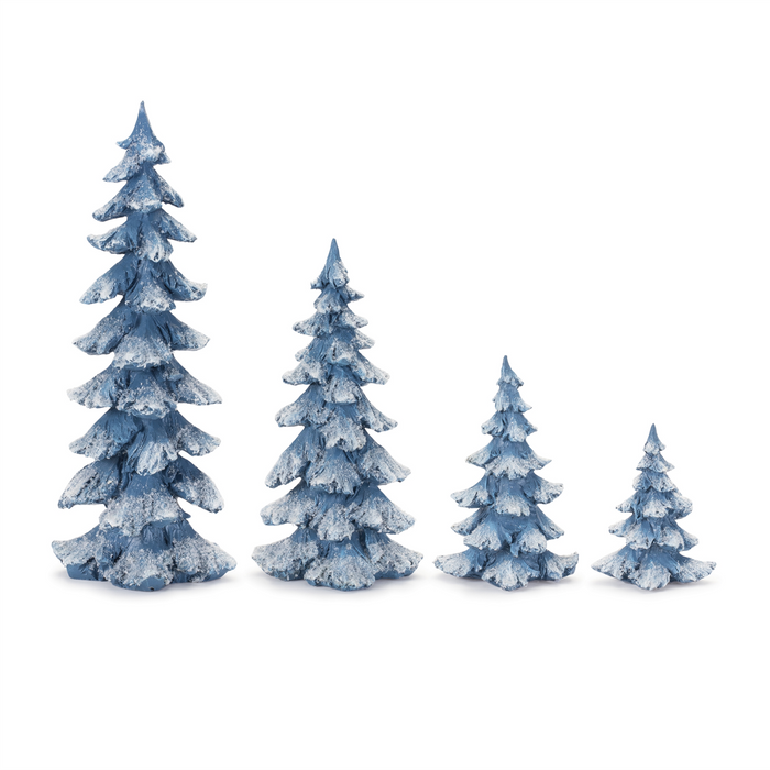Flocked Pine Tree (Set of 4)