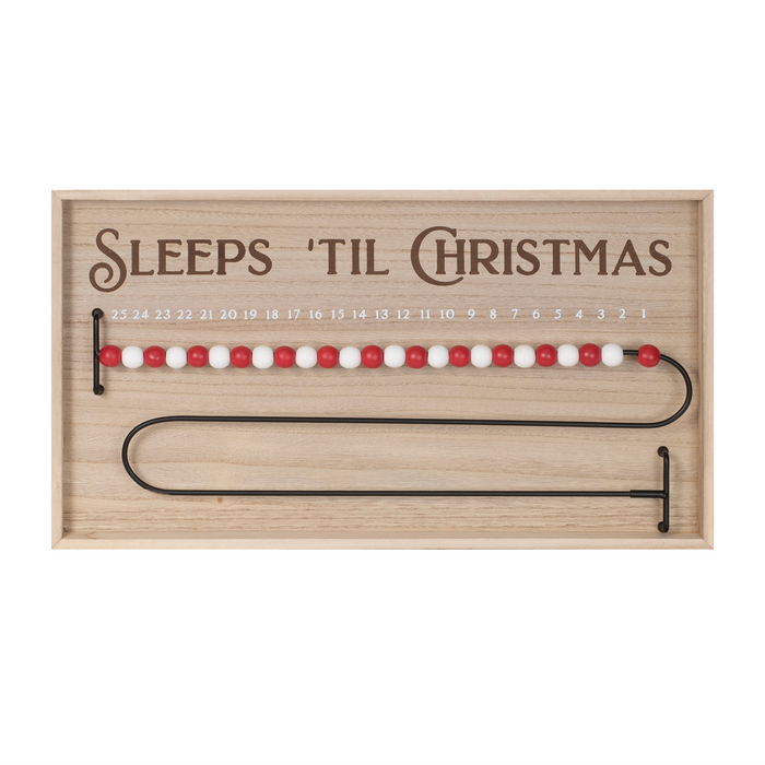 Wood Beaded Christmas Countdown 20"L