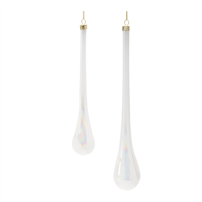 Iridescent Glass Drop Ornament (Set of 6)