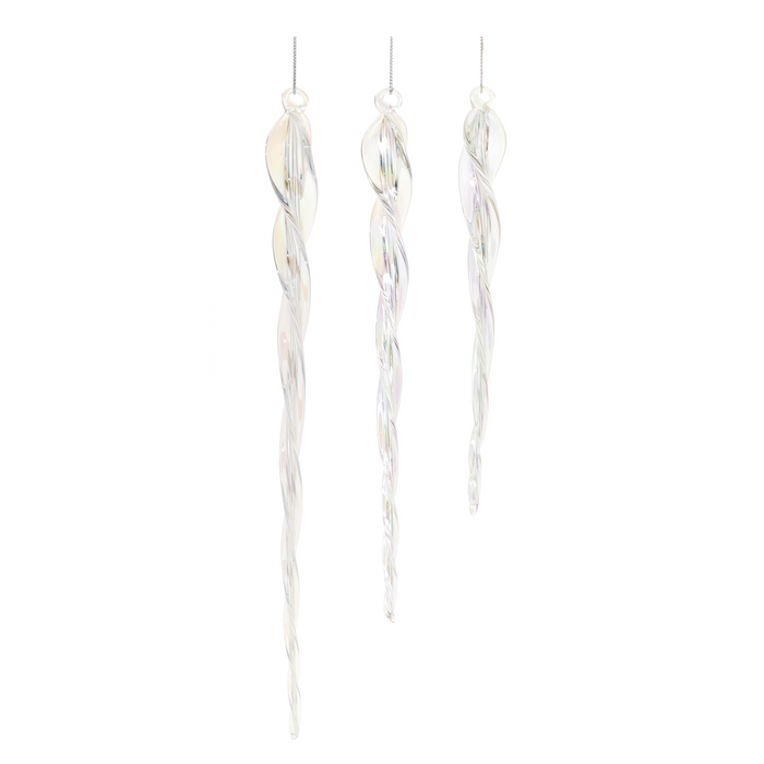 Glass Icicle Ornament (Set of 18)