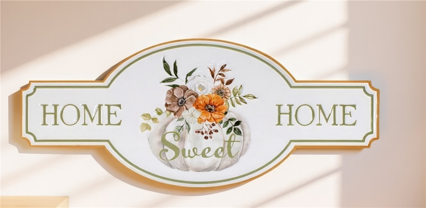 Metal Fall Home Sweet Home Sign 21.75"L