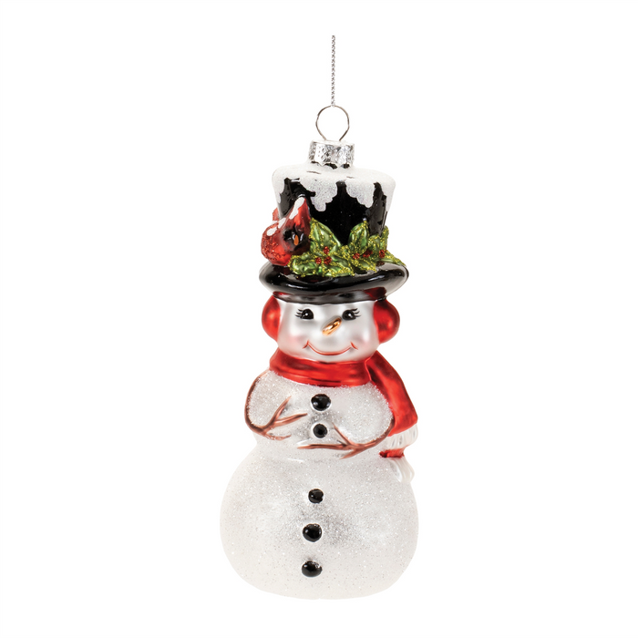 Snowman Ornament (Set of 6) 6.5"H Glass