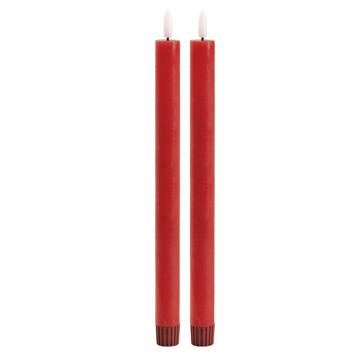 FIA Wick Red Taper Candle (Set of 2)