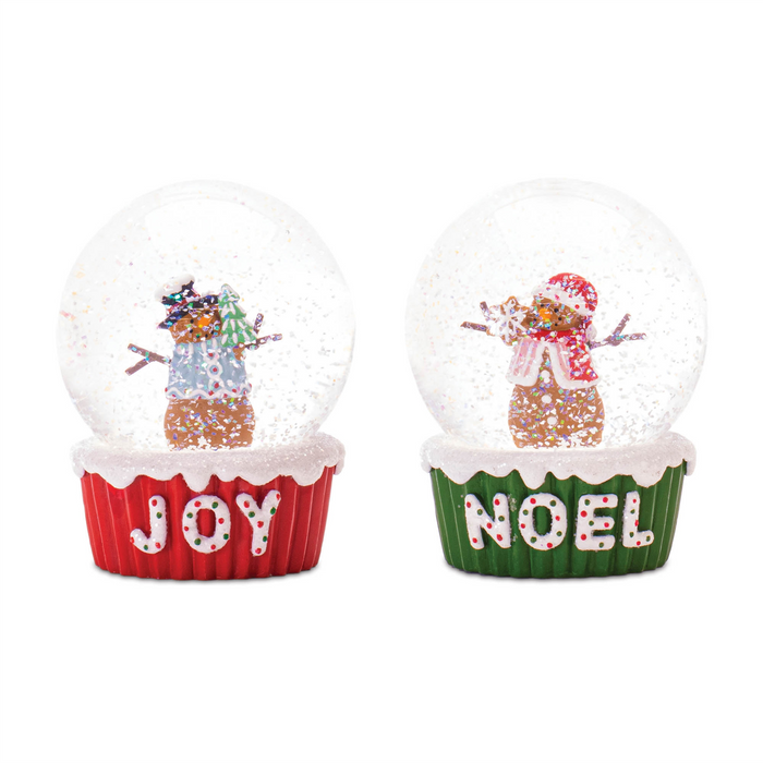 Gingerbread Snowman Snow Globe (Set of 2)
